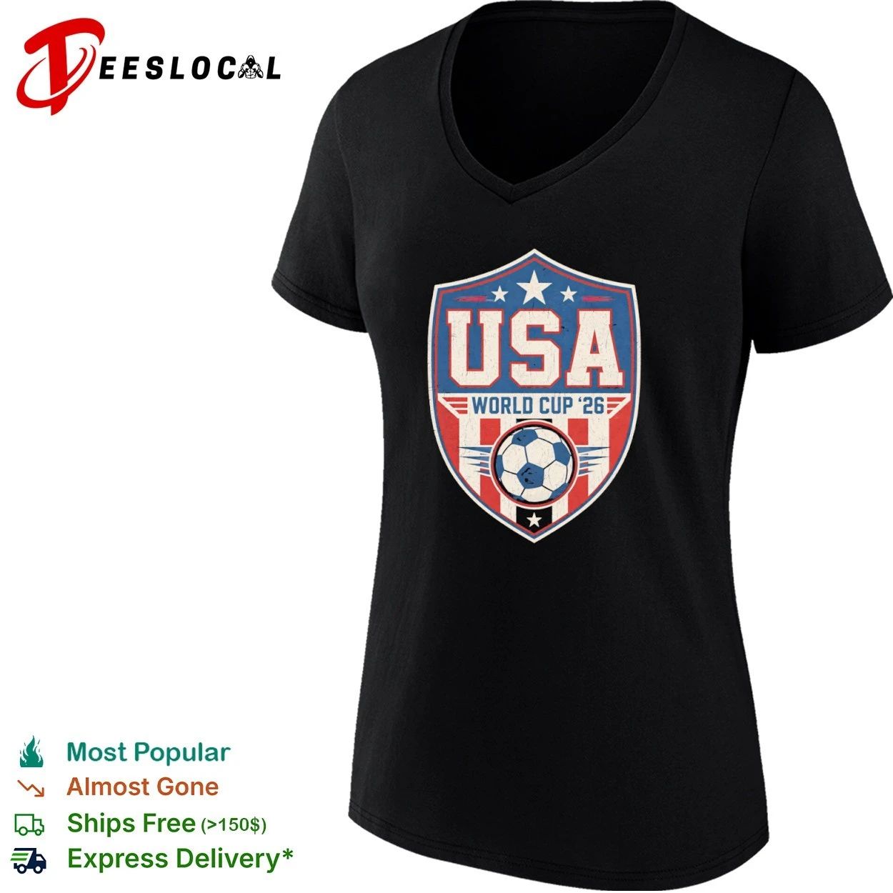 USA World Cup 26 Soccer Shield T-shirt