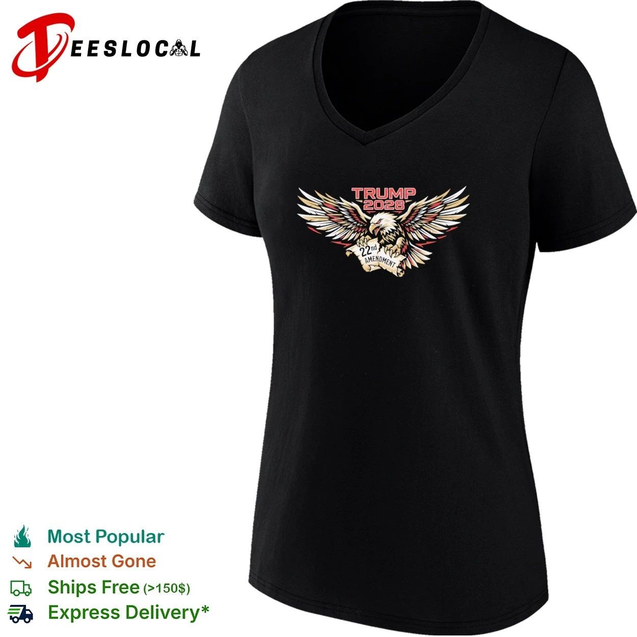 Trump 2028 22nd Amendment Eagle US Constitution T-shirt