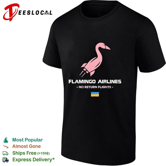 Flamingo Airlines No Return Flights Ukraine Flag T-shirt
