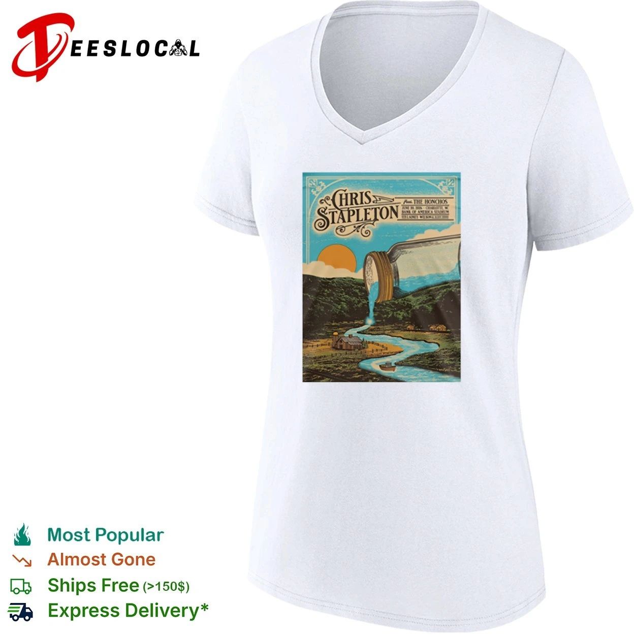 Chris Stapleton Feat The Honchos Charlotte NC Bank of America Stadium T-shirt