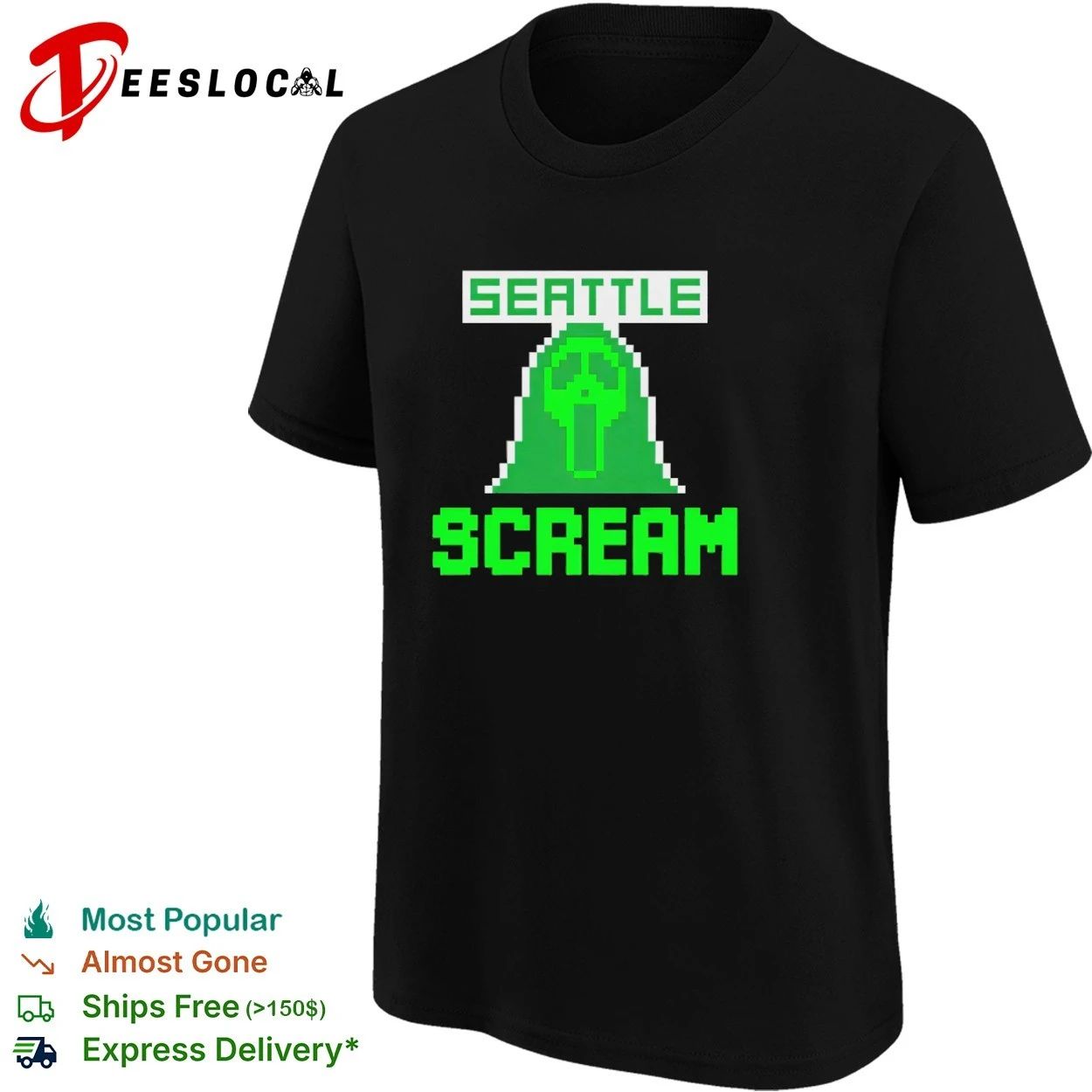 Seattle Scream Retro Gaming Style horror movie T-shirt