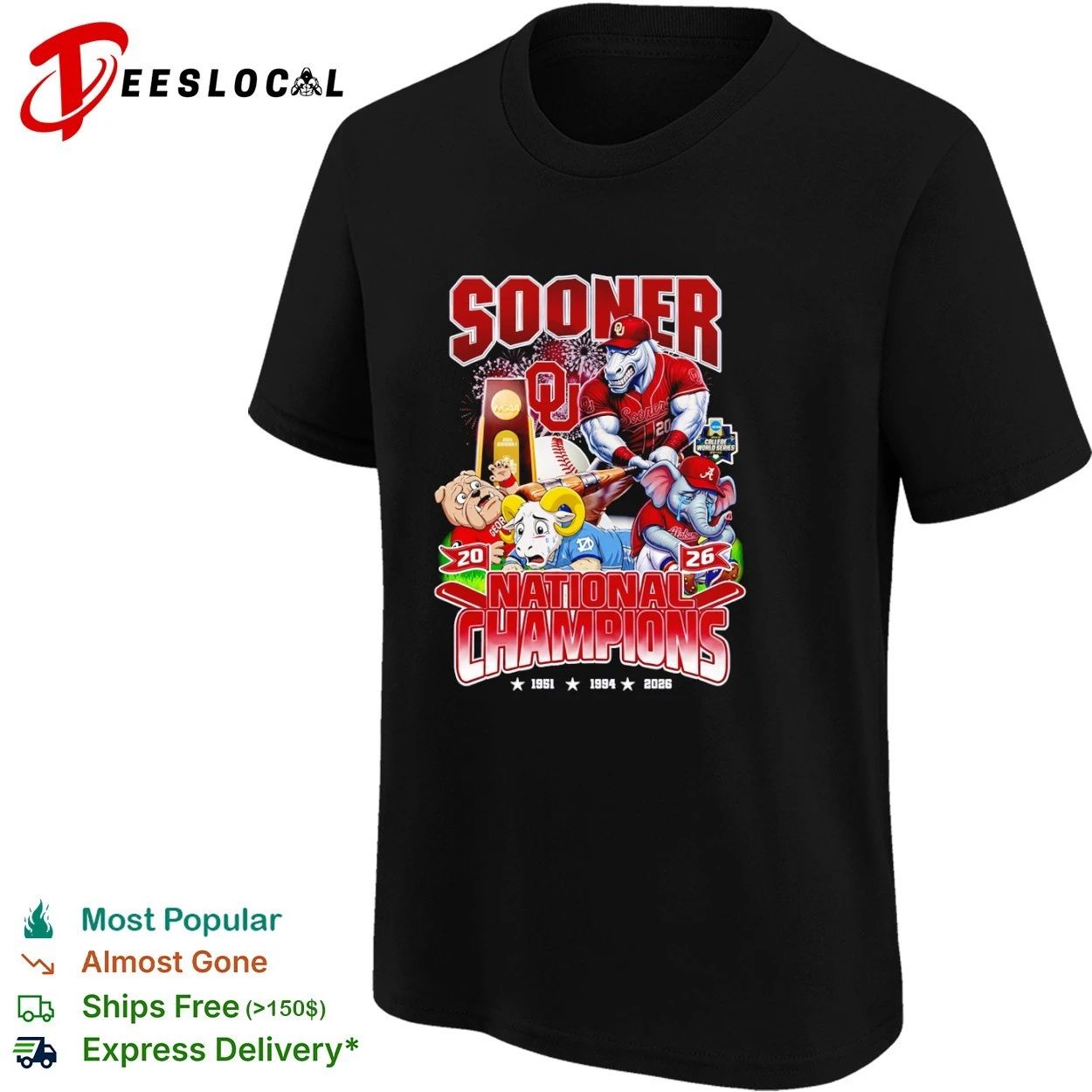 Sooner National Champions 1951 1994 2026 T-shirt