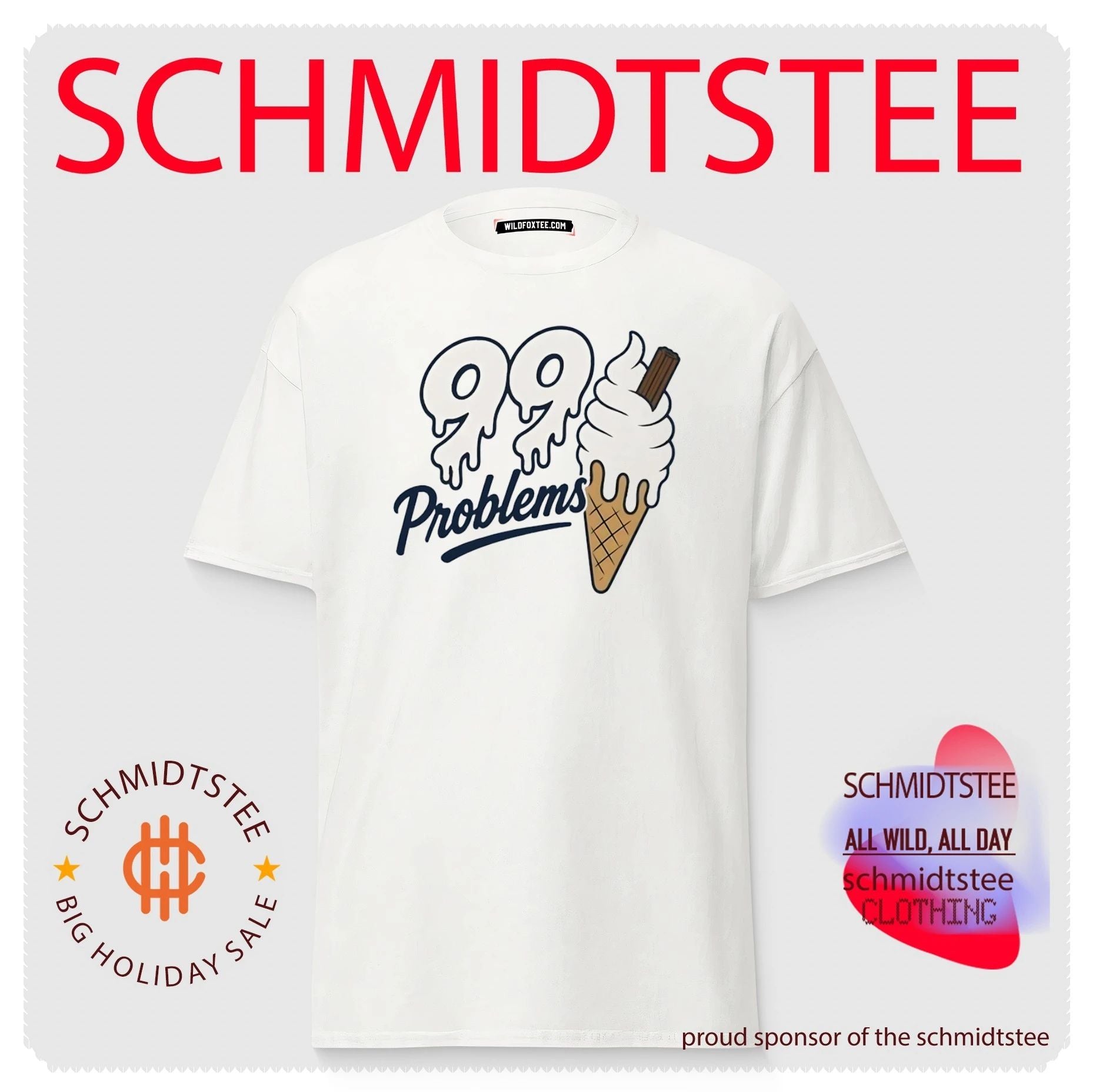 99 Problems Ice Cream Funny Food Pun Soft Serve shirt