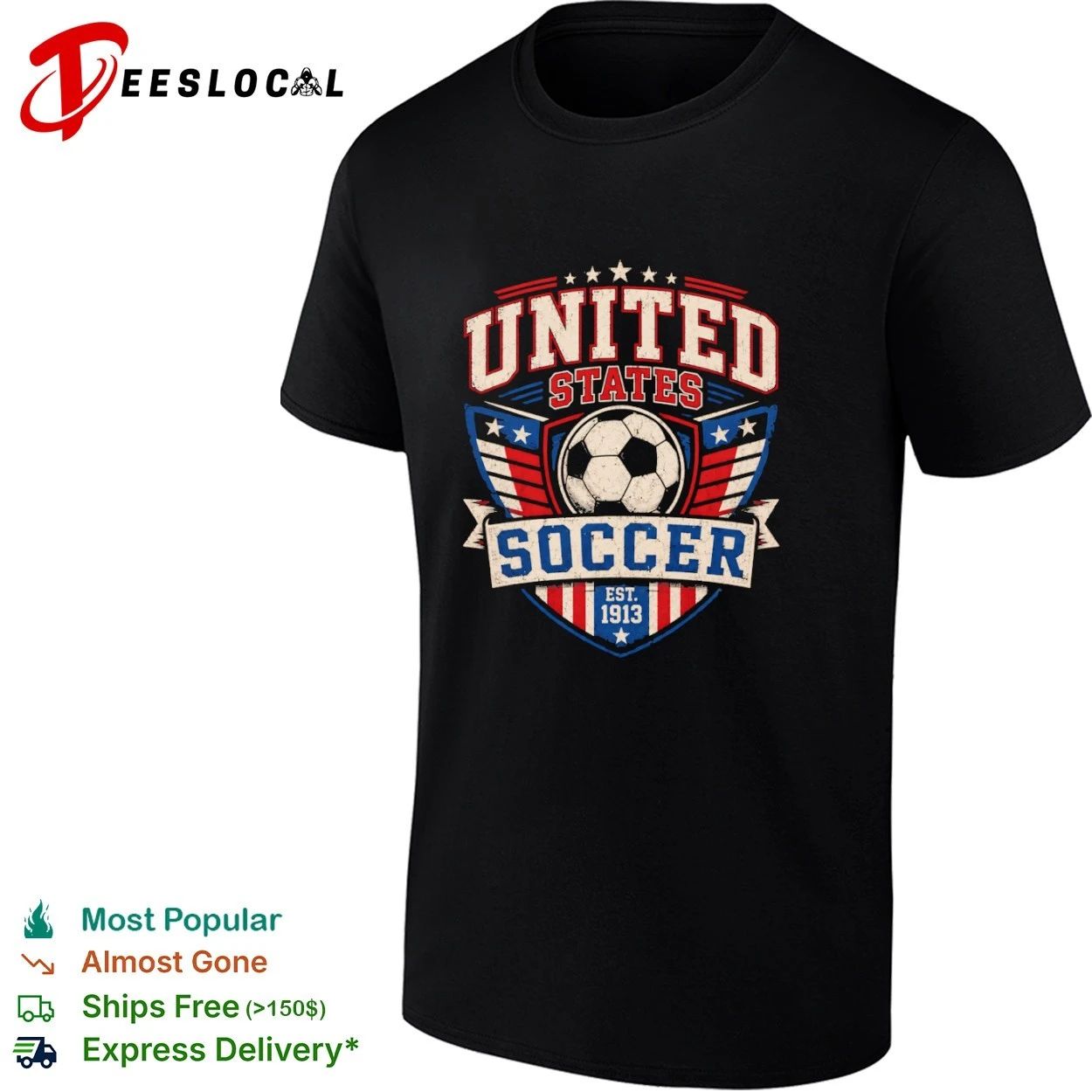 United States Soccer Est 1913 Patriotic Shield T-shirt