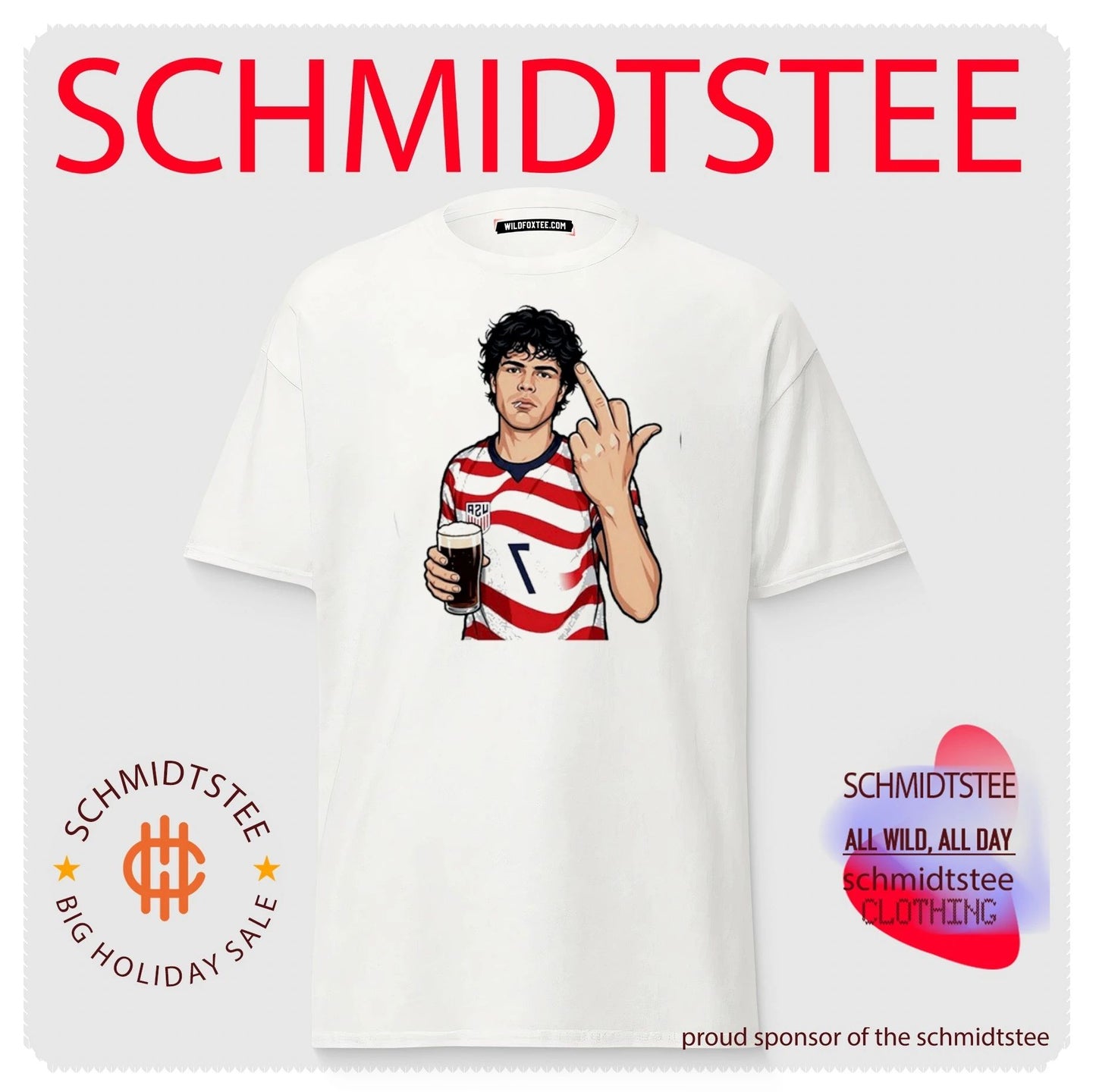 Gio Reyna USMNT Middle Finger Beer US Soccer shirt