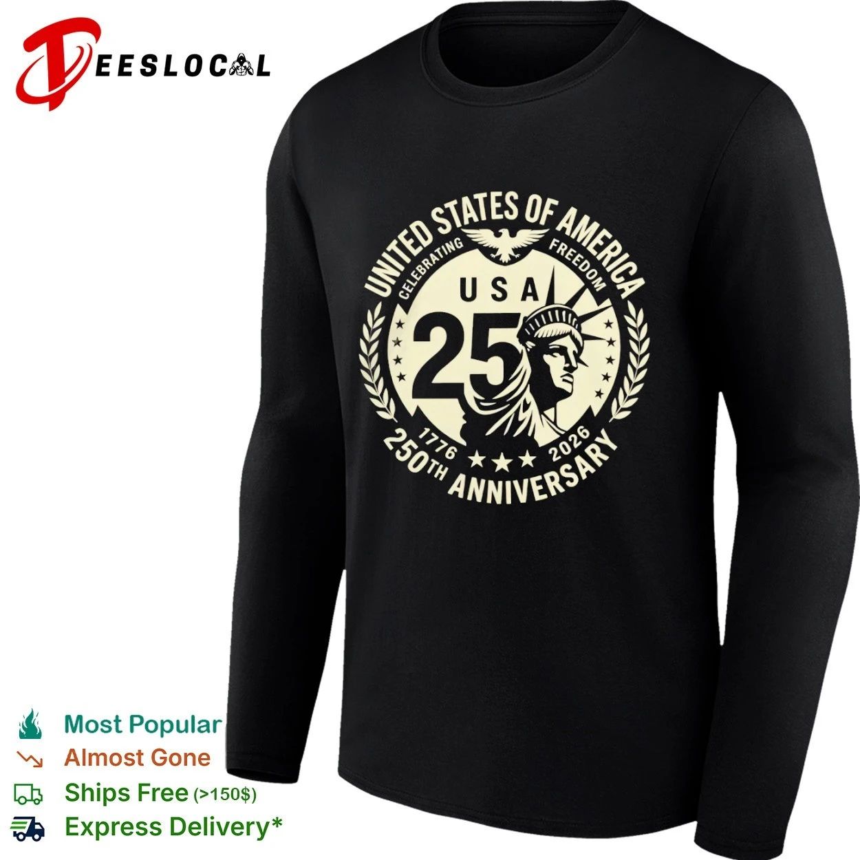 USA of America Celebrating Freedom 250th Anniversary 1776 2026 T-shirt