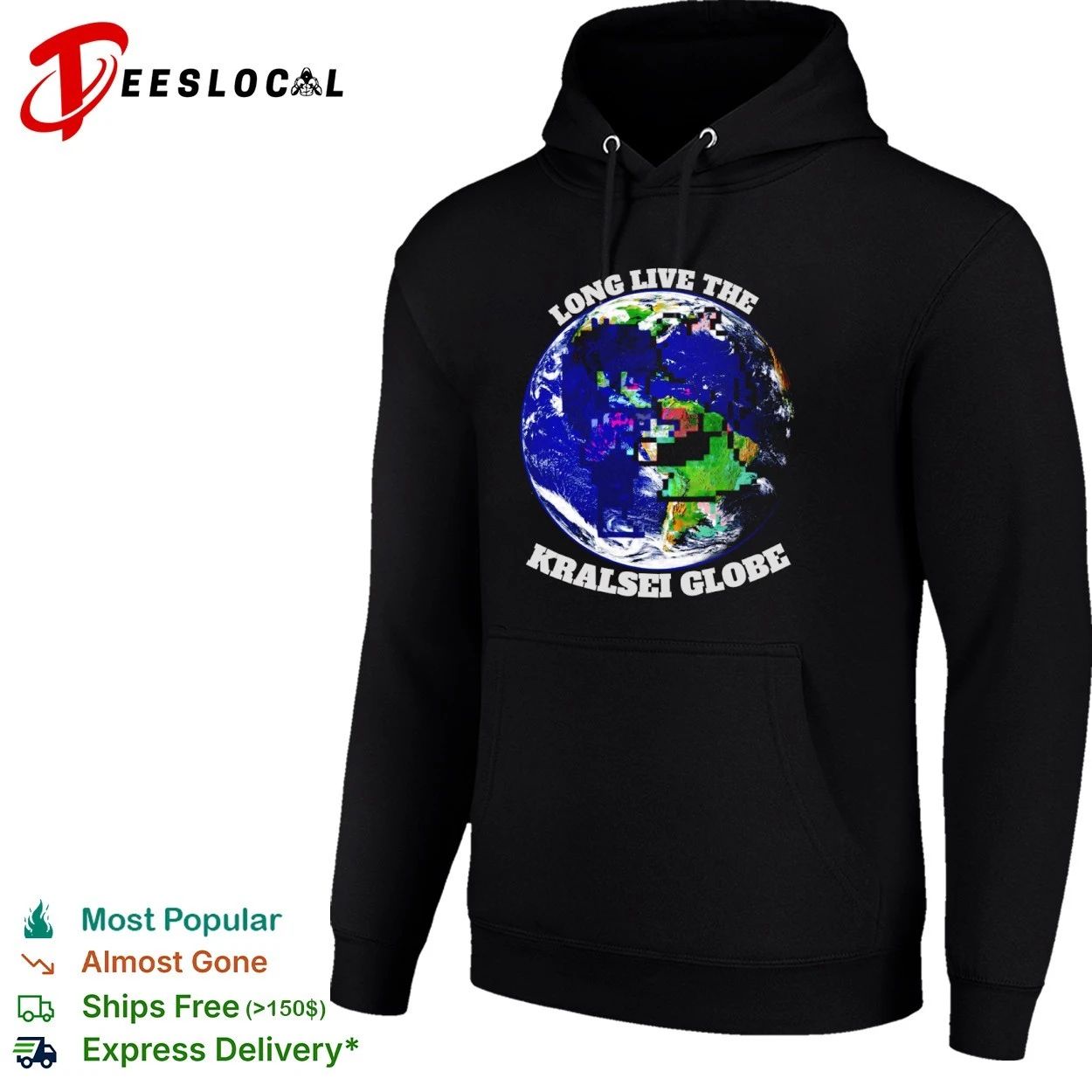 Long Live the Kralsei Globe Earth Pixel Art T-shirt