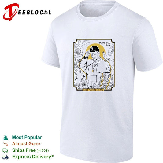 Pope Leo XIV God’s Favorite Sox Fan Baseball T-shirt