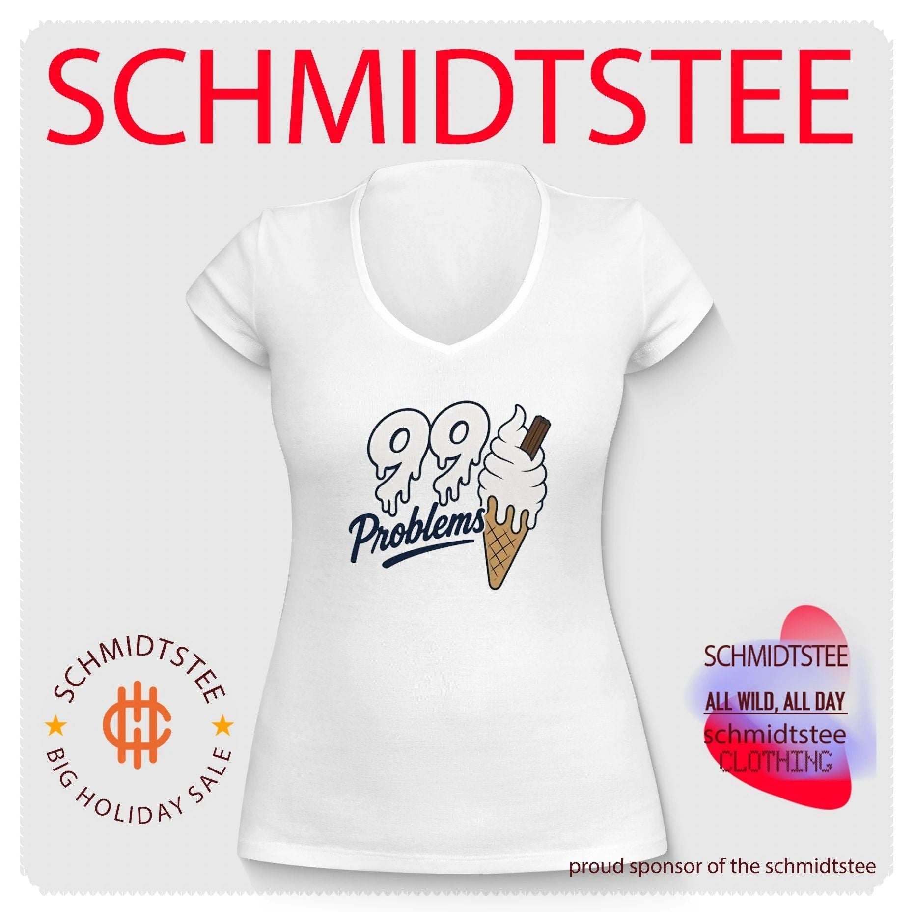 99 Problems Ice Cream Funny Food Pun Soft Serve shirt