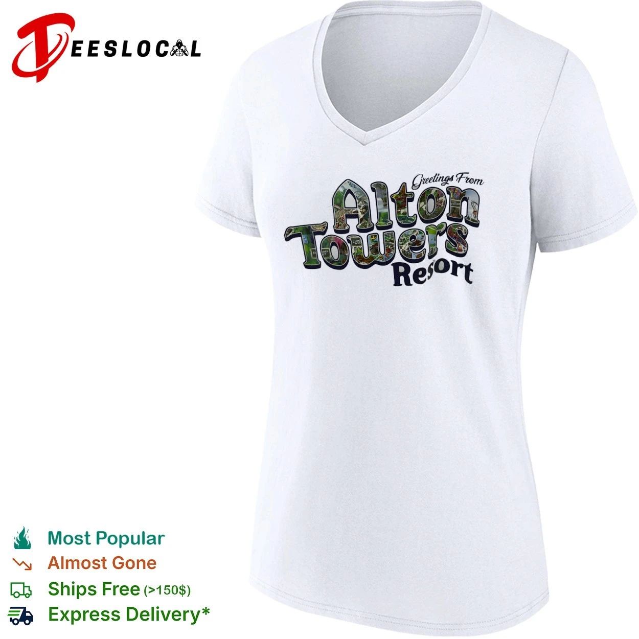 Greetings From Alton Towers Resort theme park T-shirt