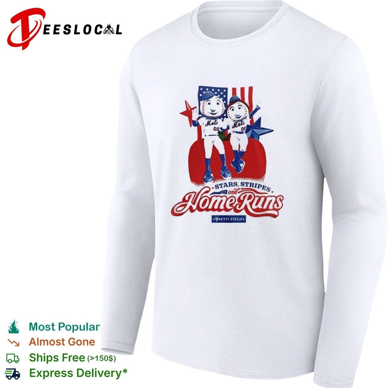 Stars Stripes and Home Runs NY Mets USA 250th Anniversary T-shirt