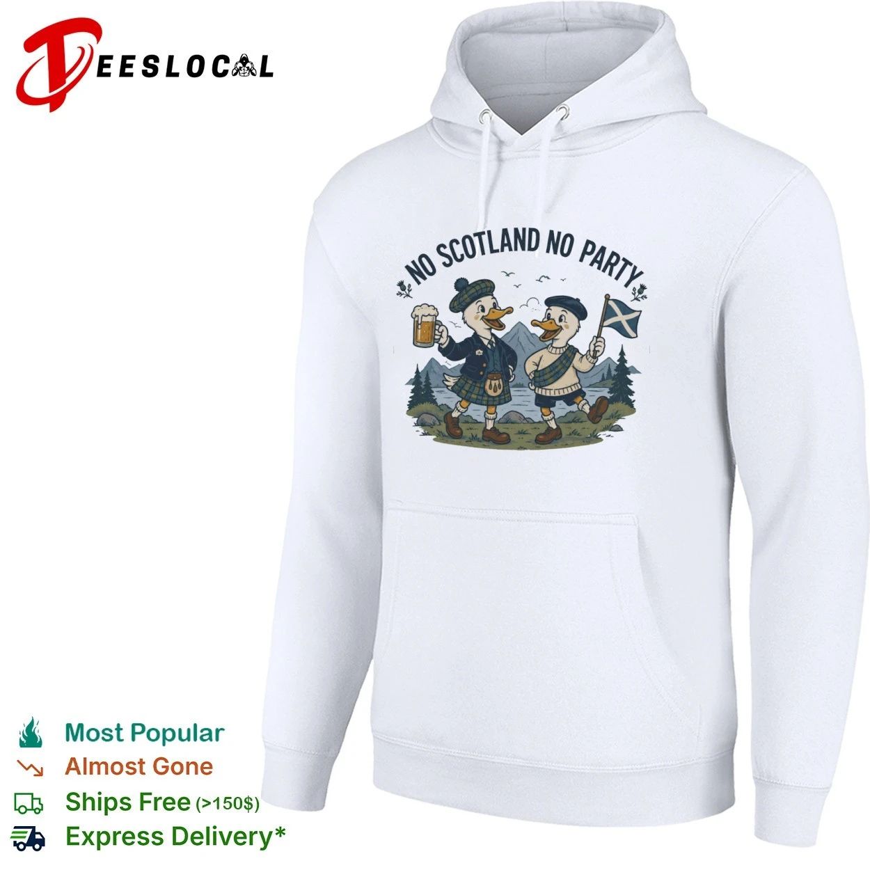 No Scotland No Party Funny Duck Scottish Pride T-shirt