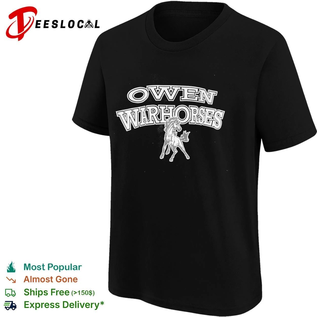 Owen Warhorses School Mascot Team Spirit T-shirt