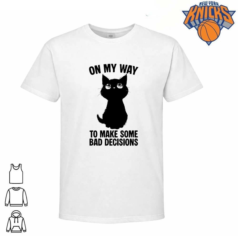 On My Way To Make Some Bad Decisions Cute Black Cat Eyes Funny Meme Shirt