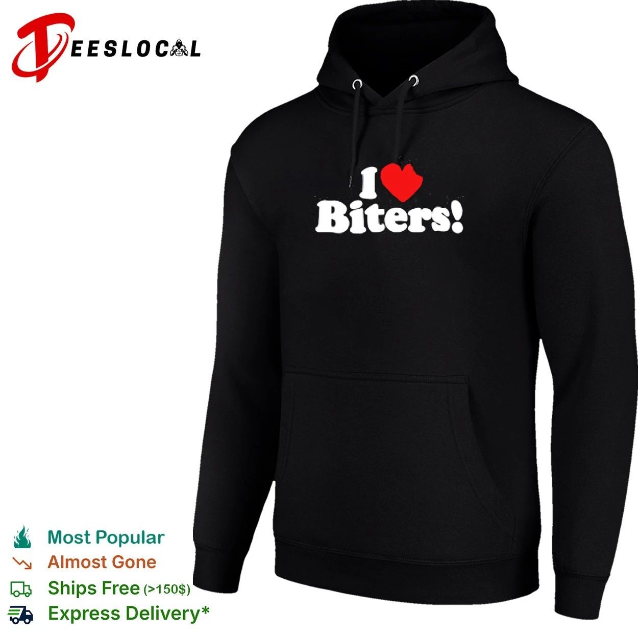 I Love Biters biting funny humor slogan T-shirt