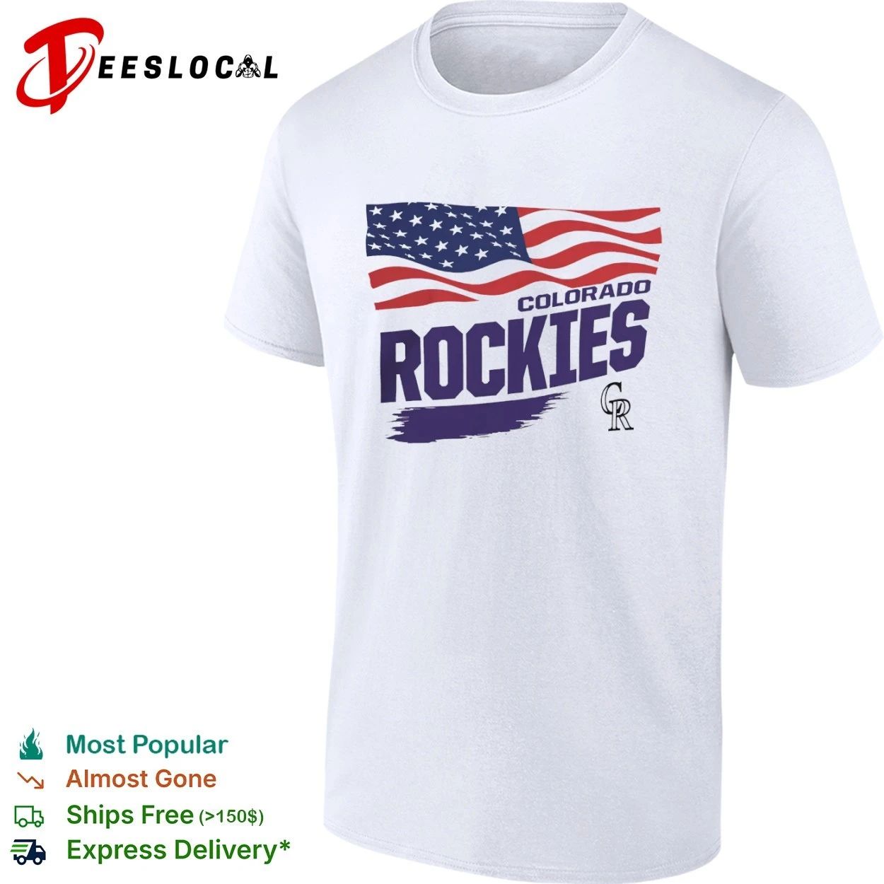 Colorado Rockies Waving Flag MLB baseball T-shirt