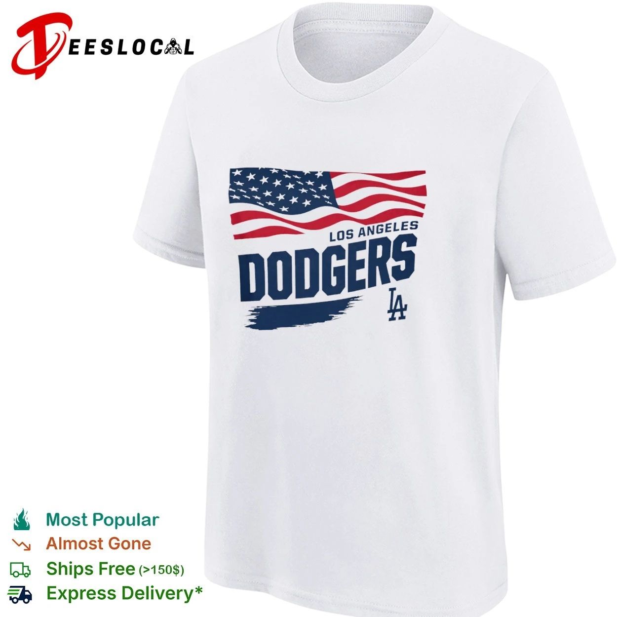 Los Angeles Dodgers Waving Flag Starter Los Angeles Dodgers T-shirt