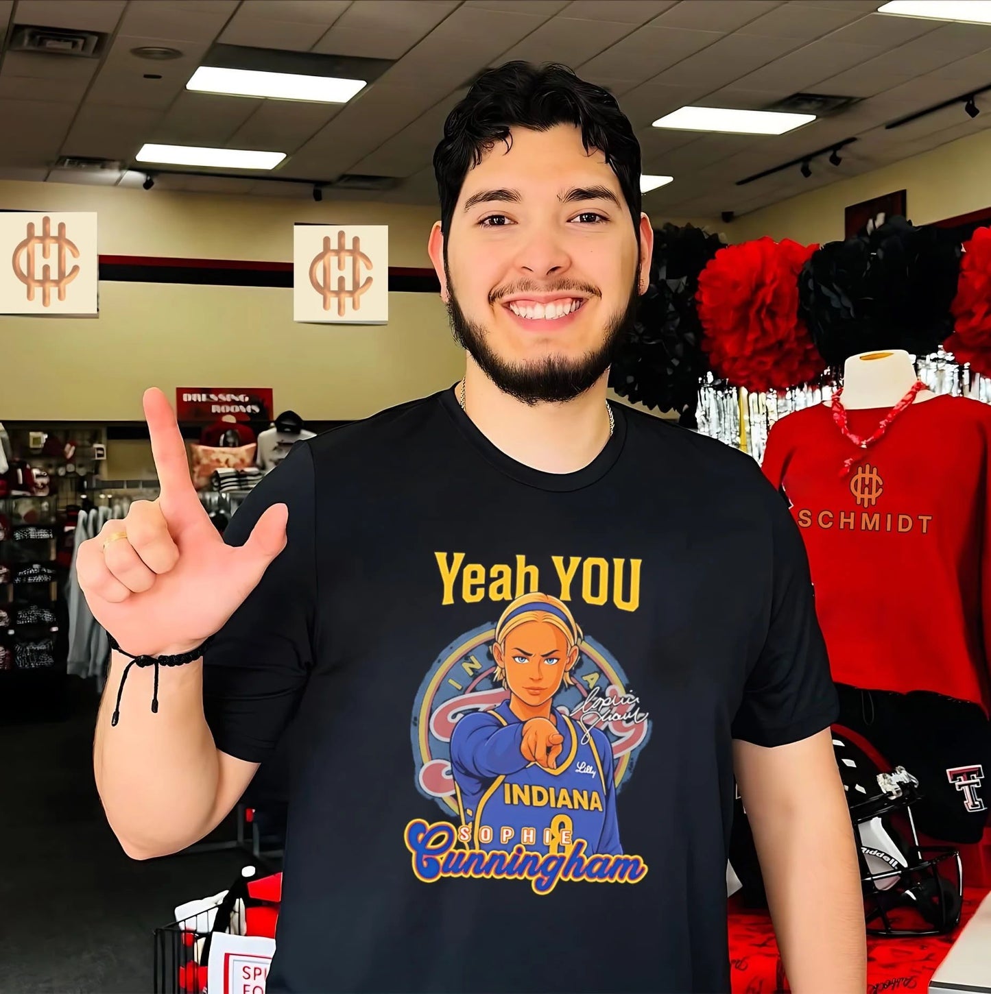 Indiana Fever Sophie Cunningham pointing yeah you signature shirt