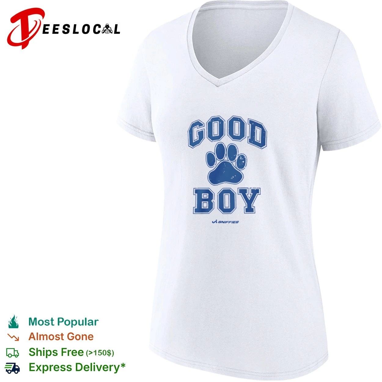 Good Boy Sniffies Paw Print dog lover T-shirt