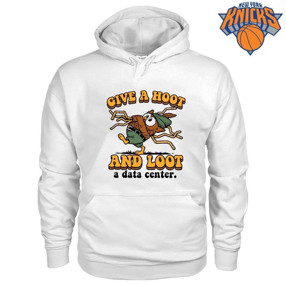 Give a Hoot and Loot a Data Center funny owl ecoterrorism parody humor shirt