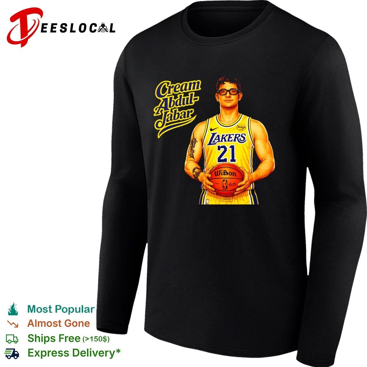 Cream Abdul-Jabar Los Angeles Lakers 21 T-shirt