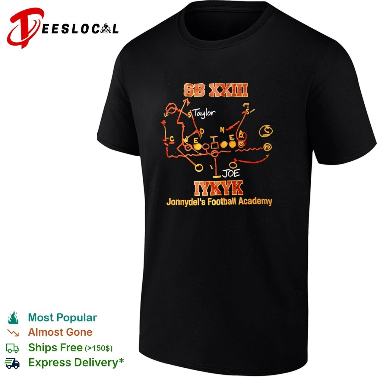 SB XXIII Taylor Joe IYKYK Jonnydel’s Football Academy T-shirt