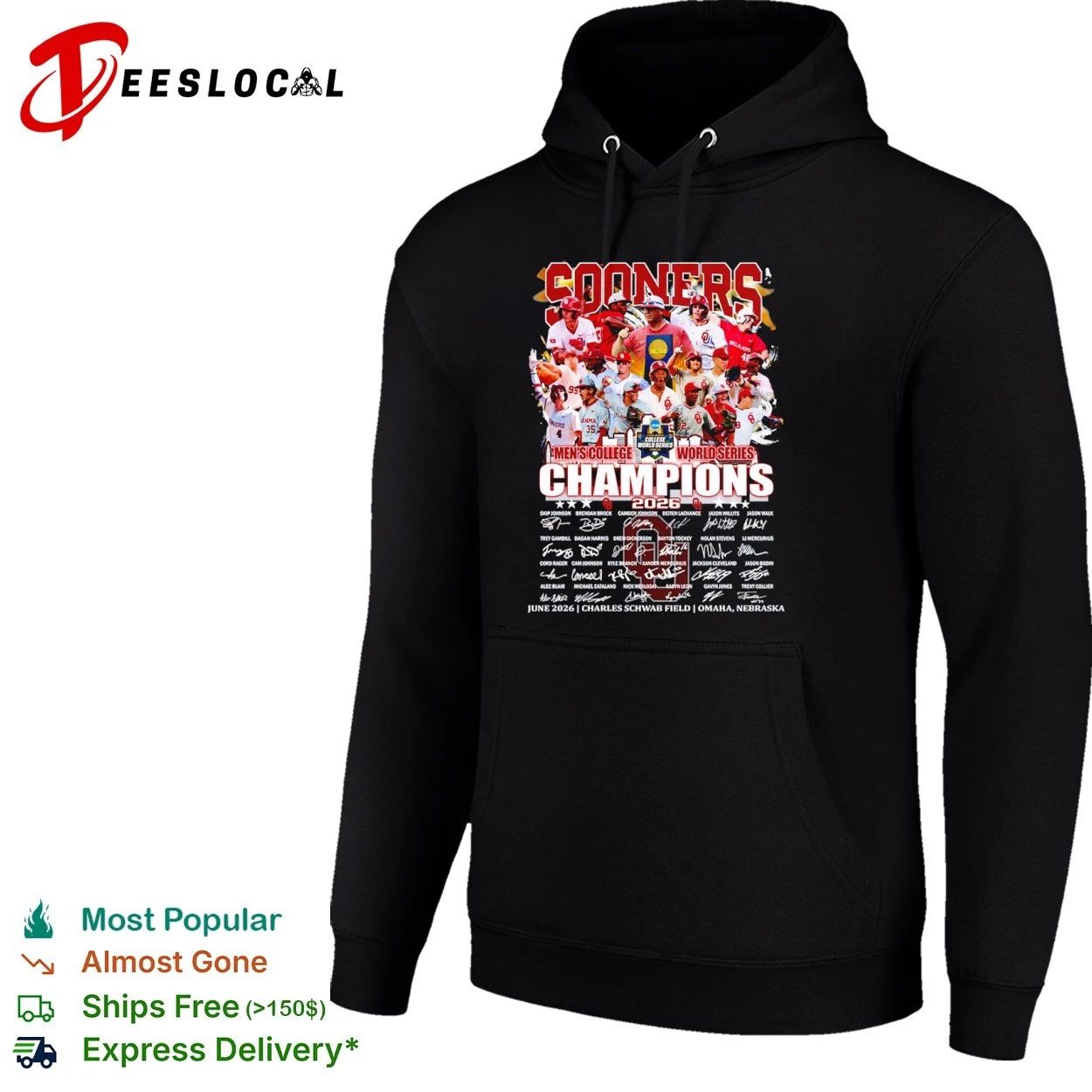 Sooners 2026 Men’s College World Series Champions T-shirt