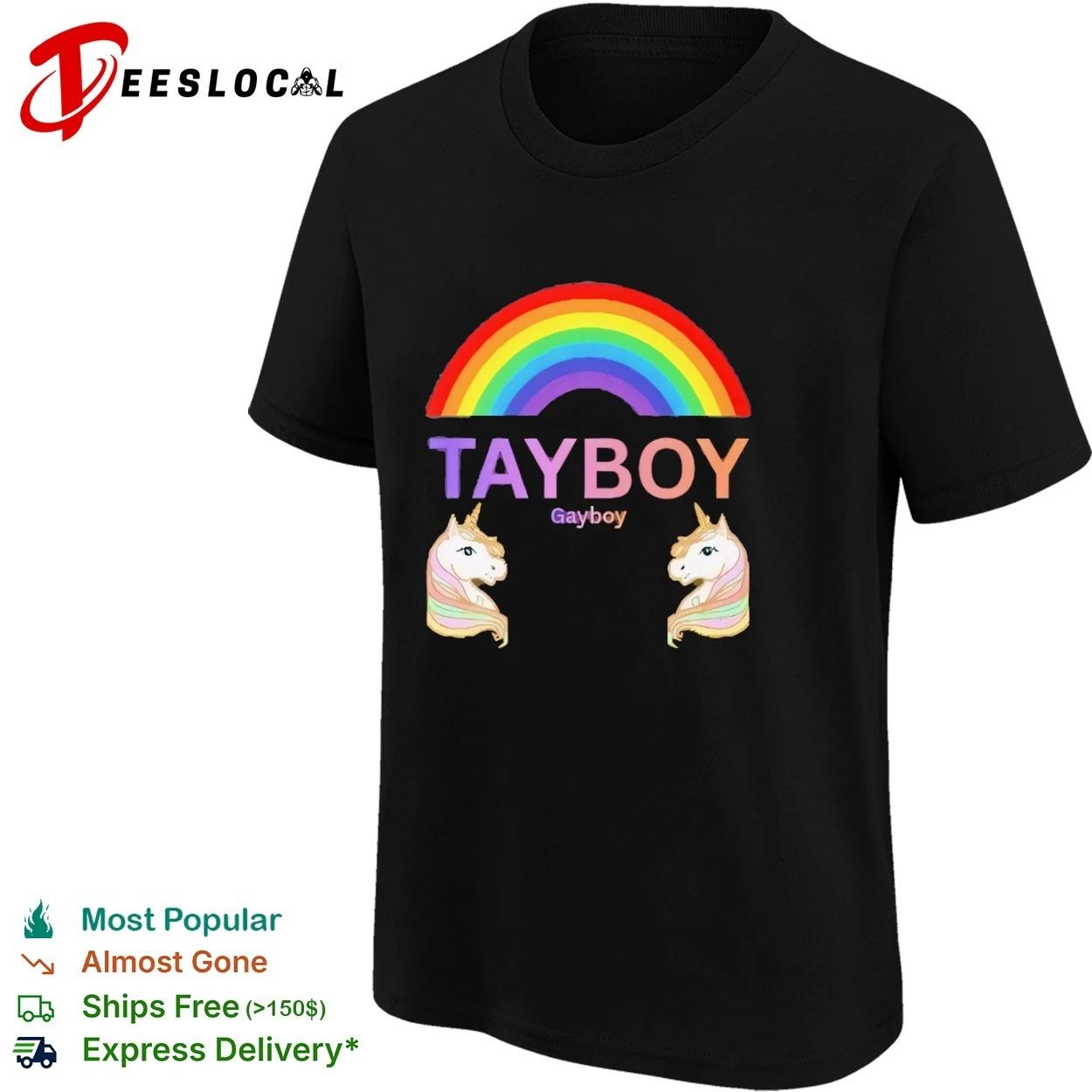 Tayboy Gayboy Unicorn Rainbow lgbtq gay pride T-shirt