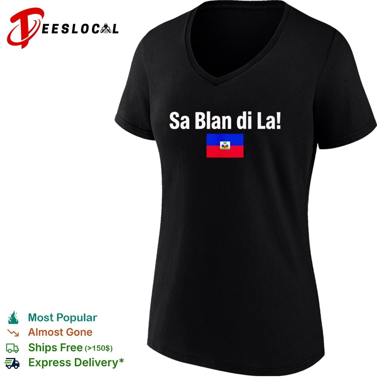 Sa Blan Di La Haiti Flag Haitian Caribbean T-shirt