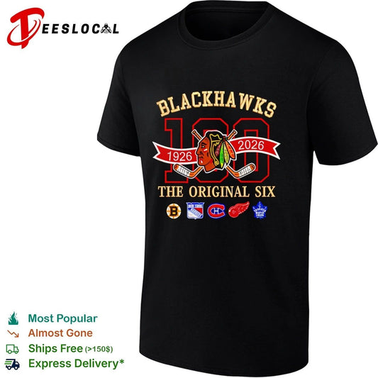 Blackhawks 100 1926 2026 The Original Six T-shirt