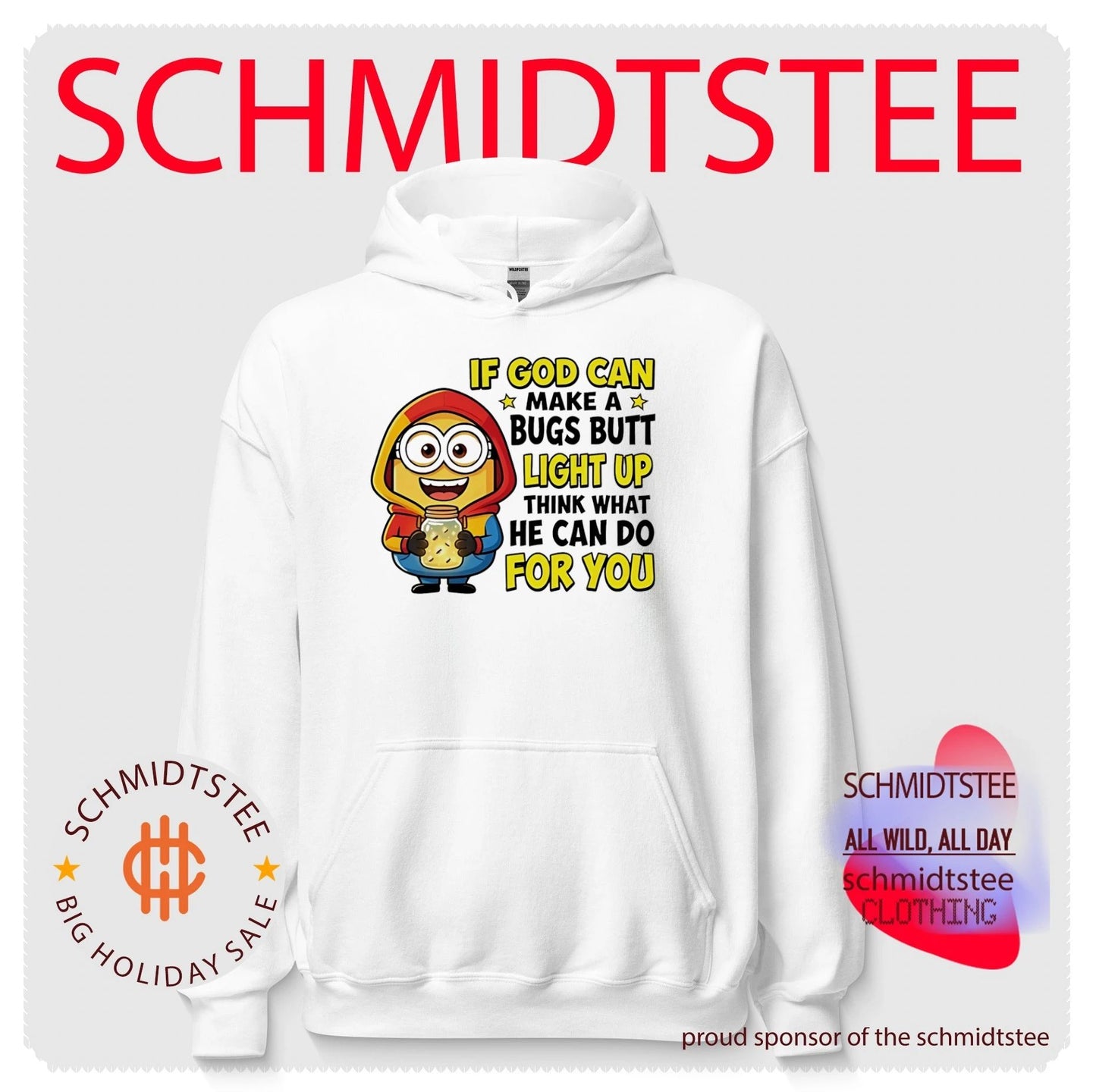 If God can make a bugs butt light up think what he can do for you Minion shirt