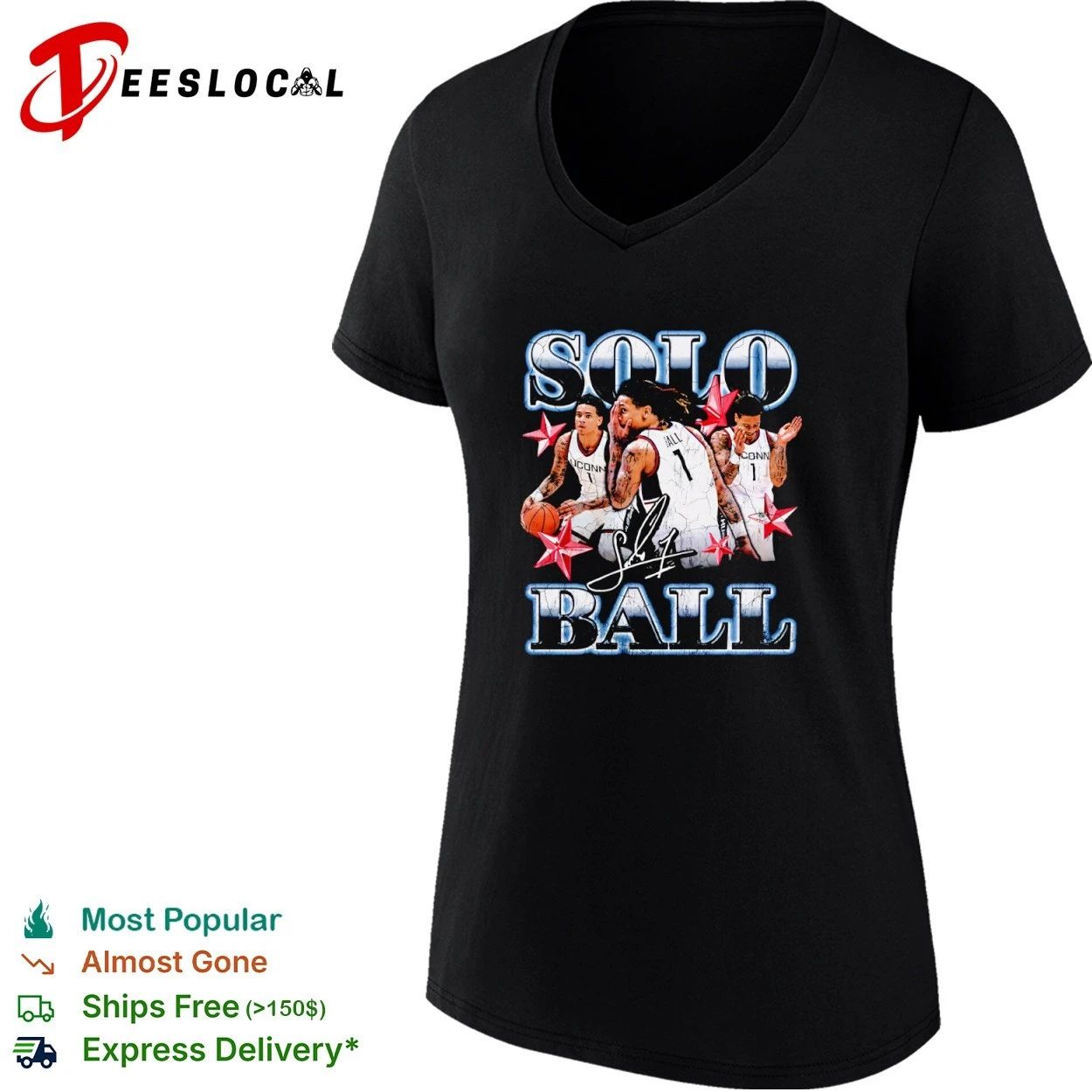Solo Ball UConn Huskies Basketball NCAA T-shirt
