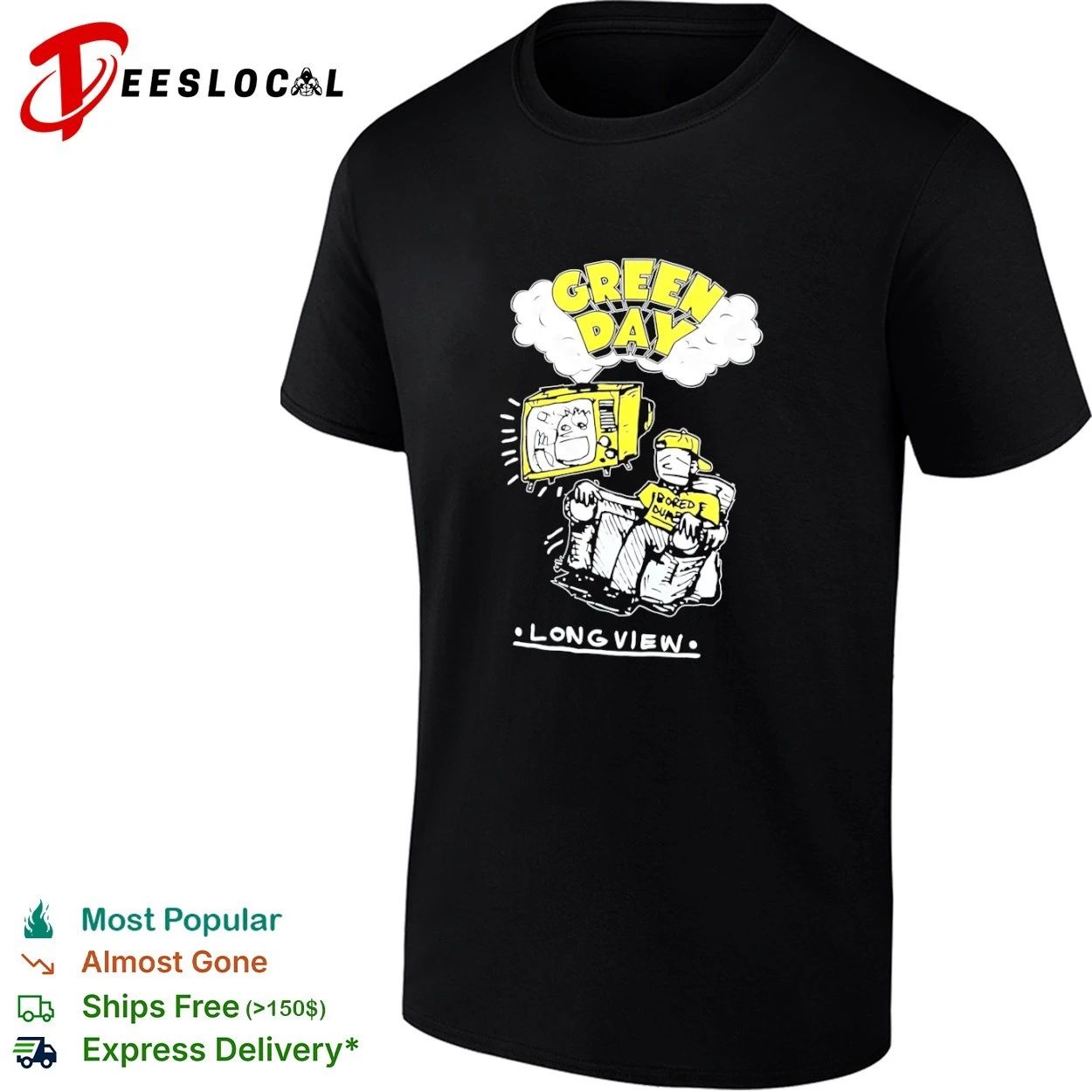Green Day Long View Bored Out of My Mind T-shirt