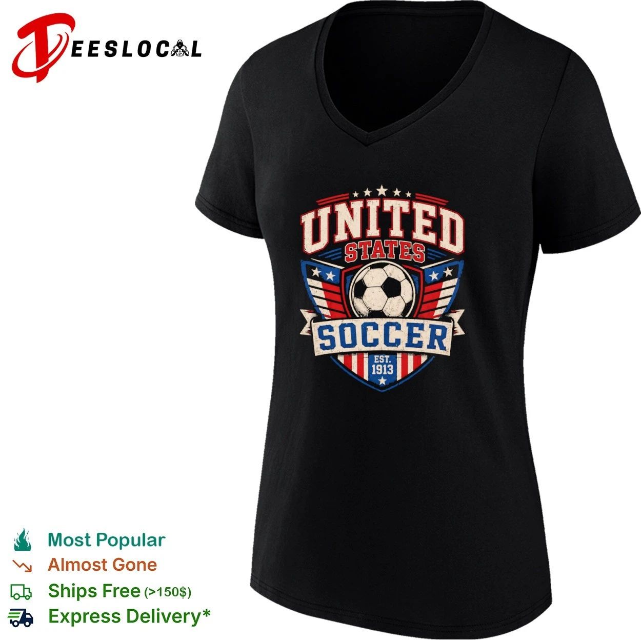 United States Soccer Est 1913 Patriotic Shield T-shirt