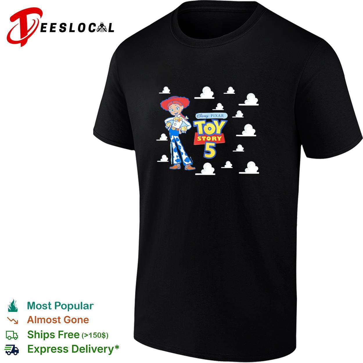 Disney Pixar Toy Story 5 Jessie cloud background poster shirt