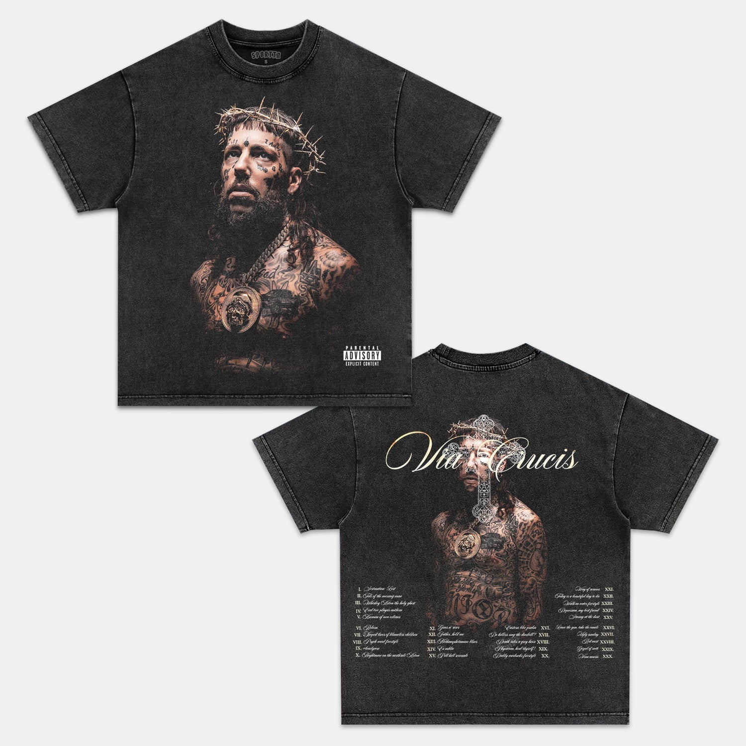 VIA CRUCIS & SCRIM V2 TEE - clothing by TeeHivey.com (Image 1)