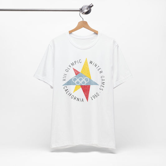 Vintage 1960 California Winter Games Retro Graphic T-shirt.