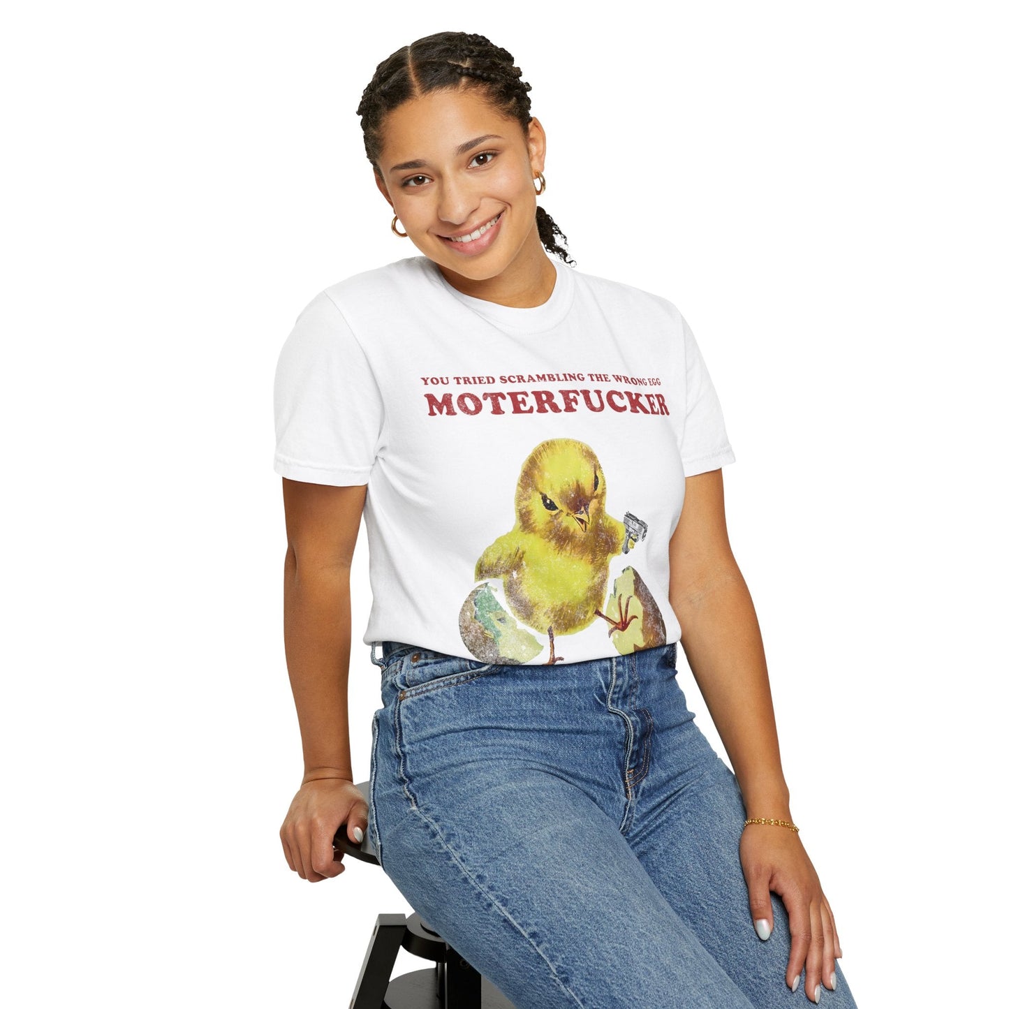 Vintage Angry Chick Funny Graphic Tee