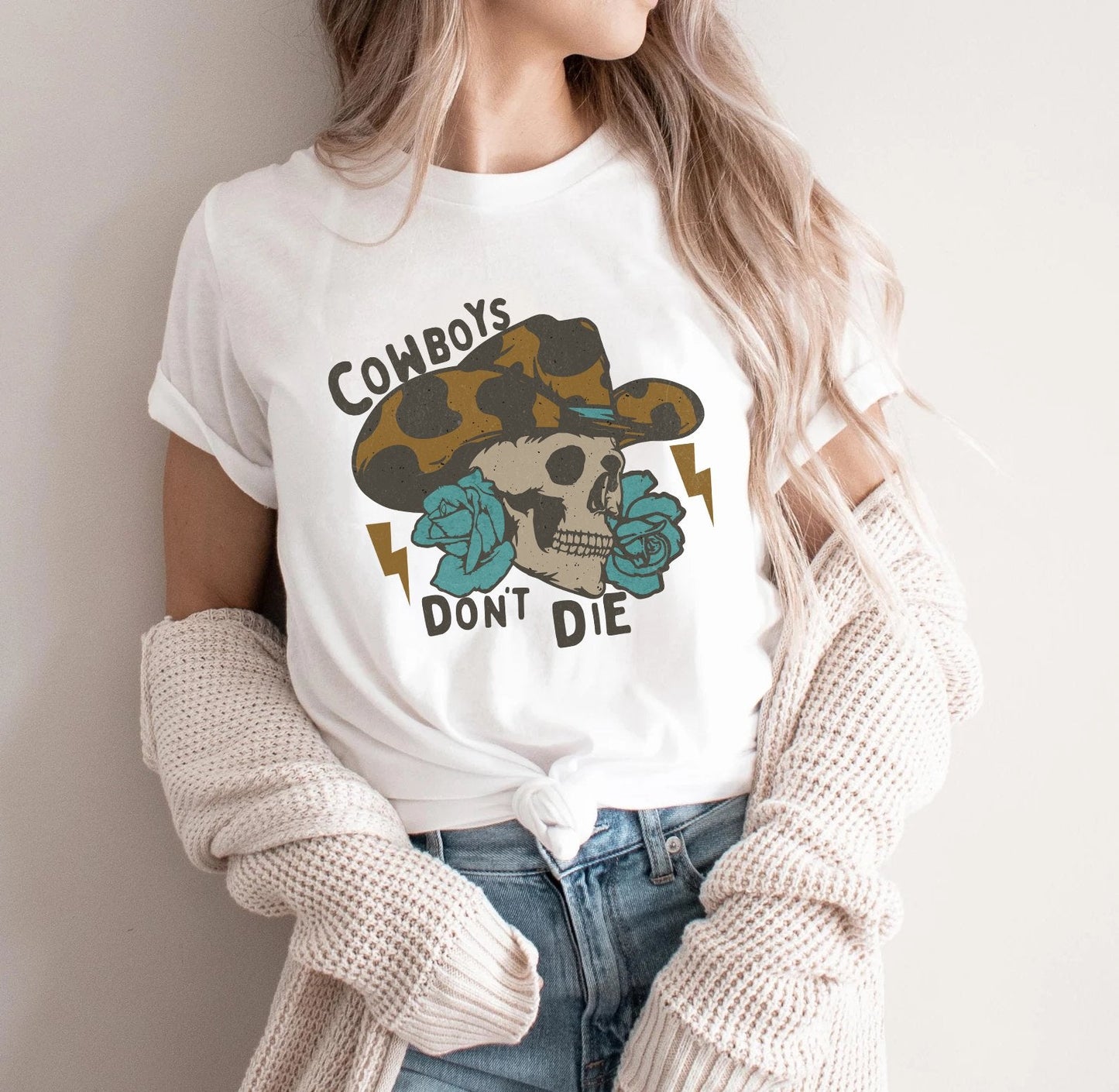 Vintage Cowboys Don't Die Western Graphic Tee