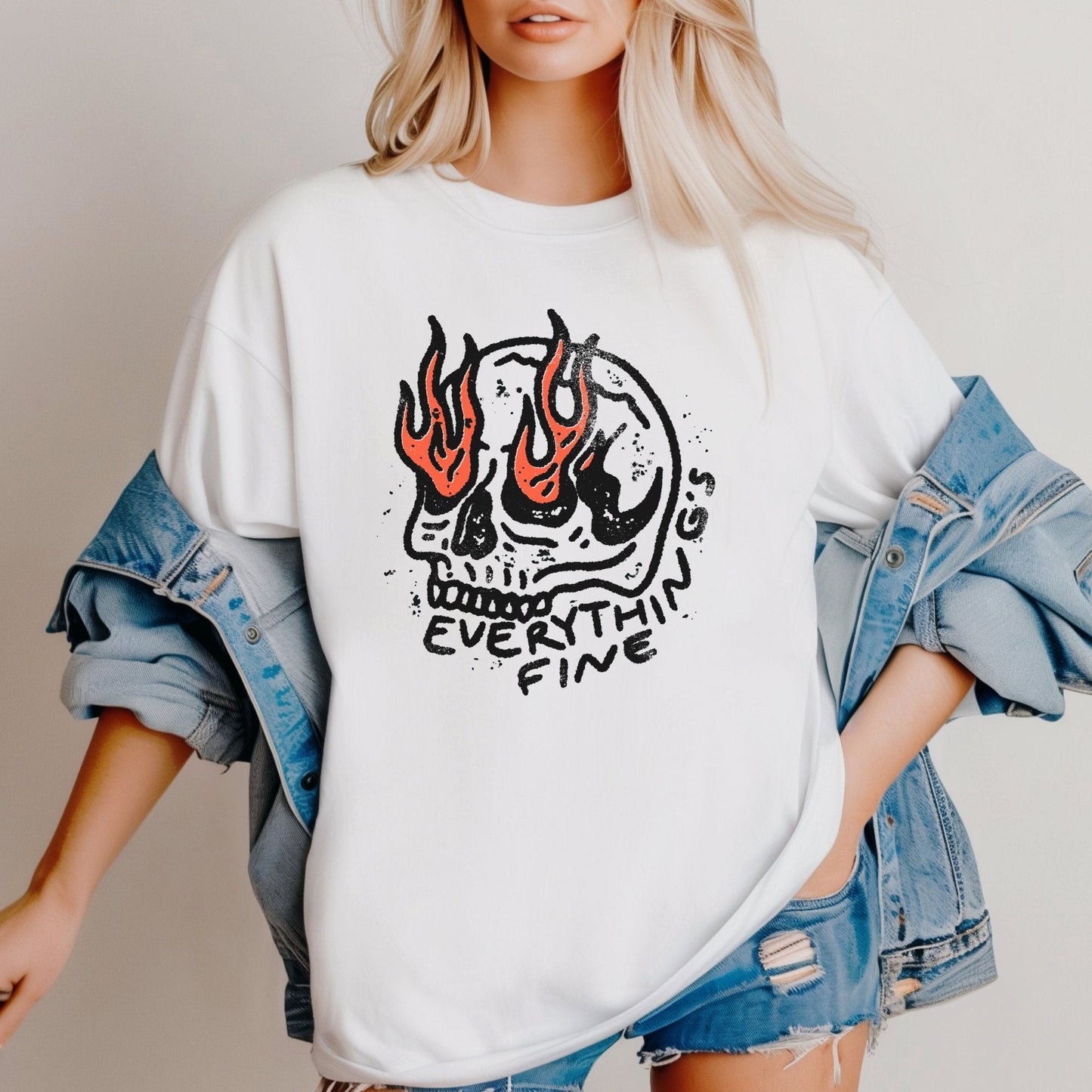 Vintage Everything's Fine Funny Retro Graphic T-shirt