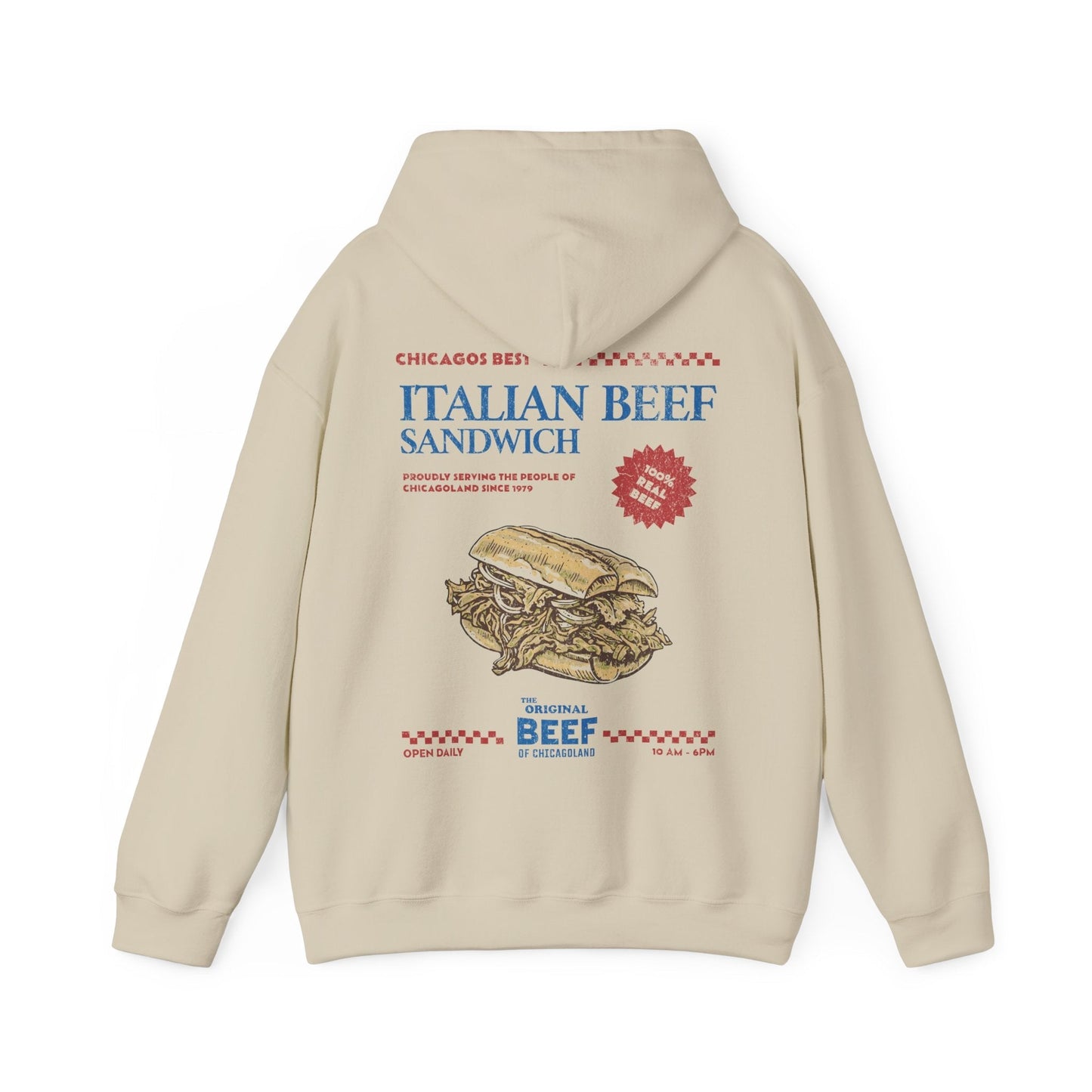 Vintage Chicago Italian Beef Sandwich Retro Hoodie.