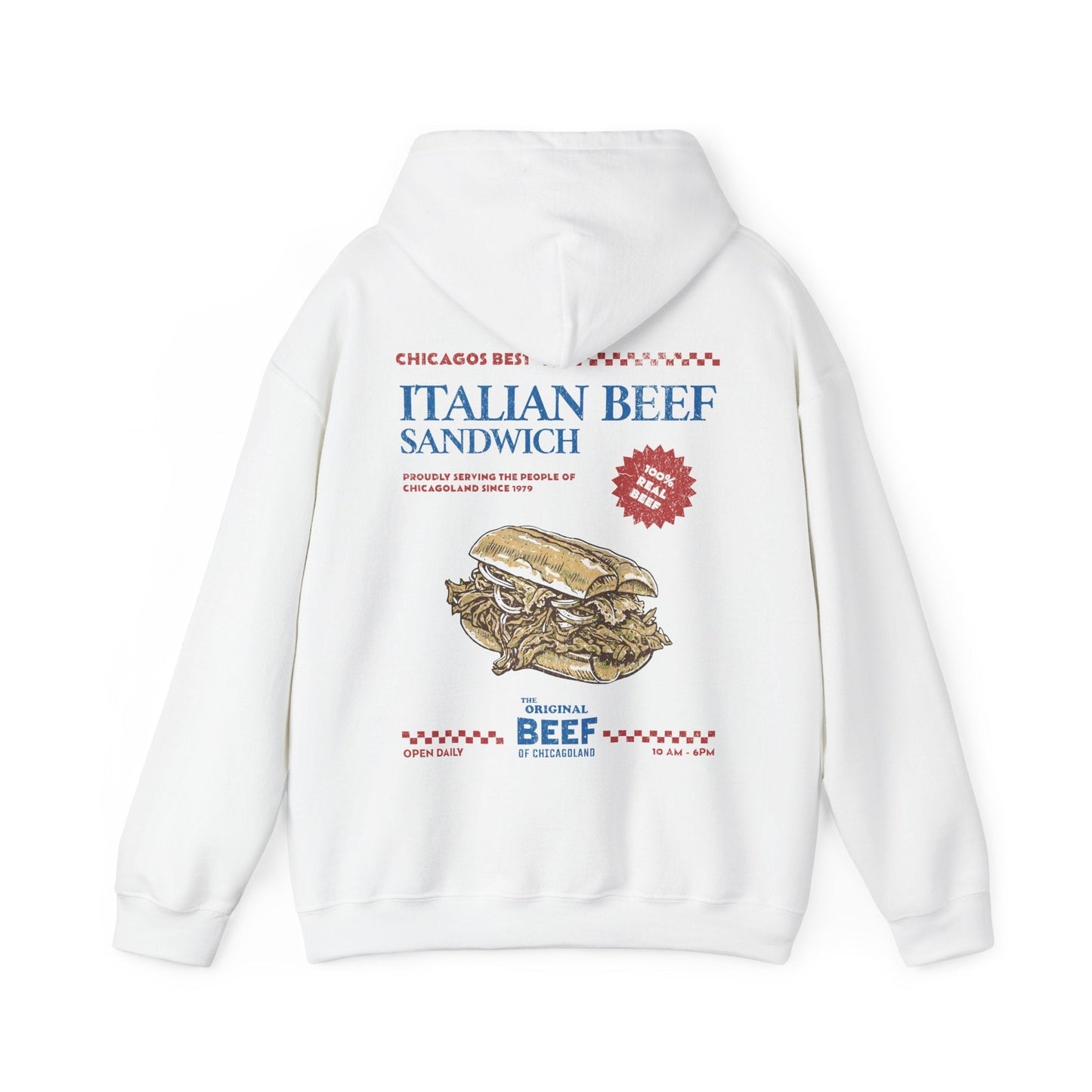 Vintage Chicago Italian Beef Sandwich Retro Hoodie.