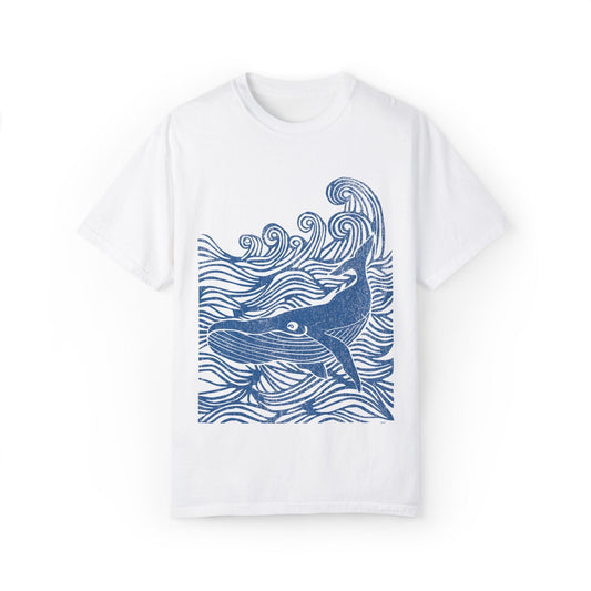 Vintage Whale Ocean Waves Graphic T-shirt