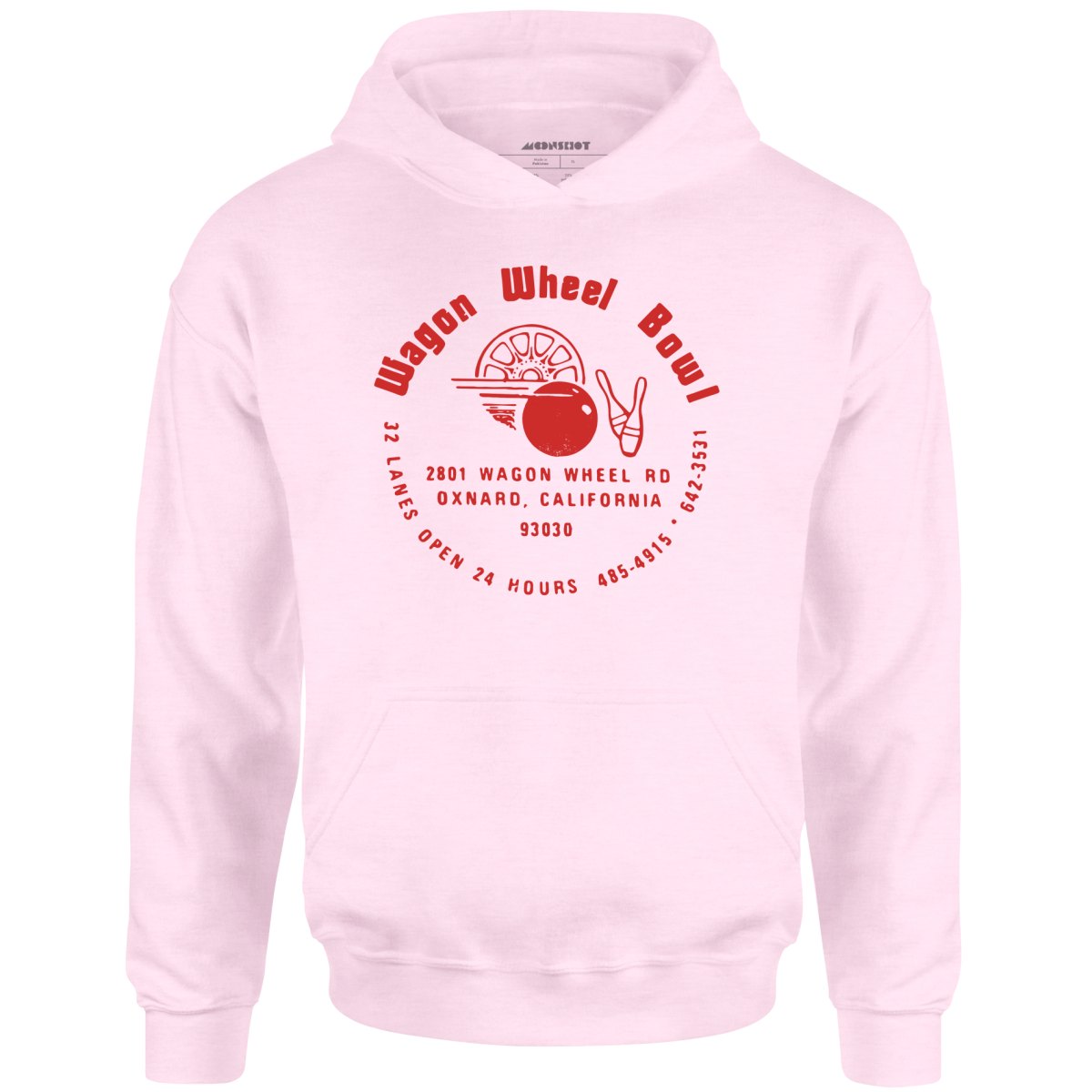 Wagon Wheel Bowl - Oxnard, CA - Vintage Bowling Alley - Unisex Hoodie
