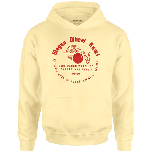 Wagon Wheel Bowl - Oxnard, CA - Vintage Bowling Alley - Unisex Hoodie