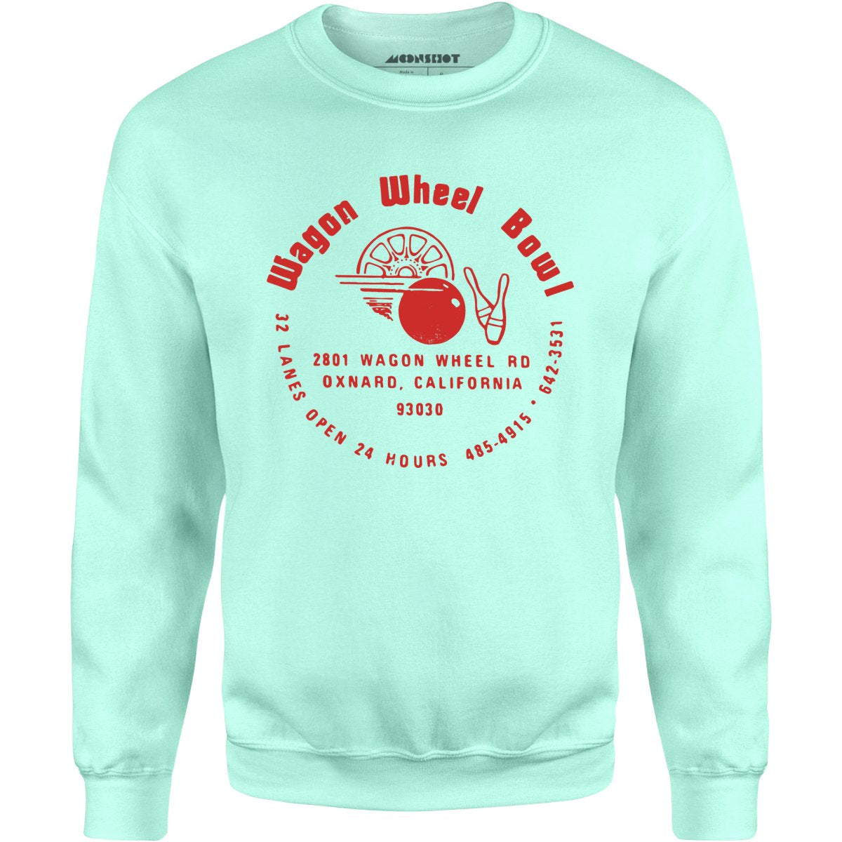 Wagon Wheel Bowl - Oxnard, CA - Vintage Bowling Alley - Unisex Sweatshirt