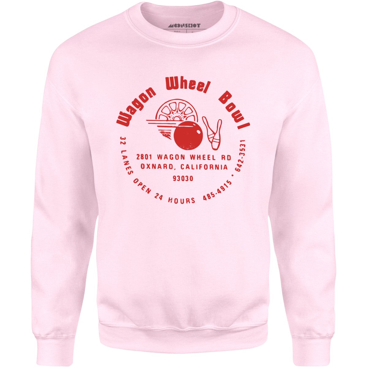 Wagon Wheel Bowl - Oxnard, CA - Vintage Bowling Alley - Unisex Sweatshirt