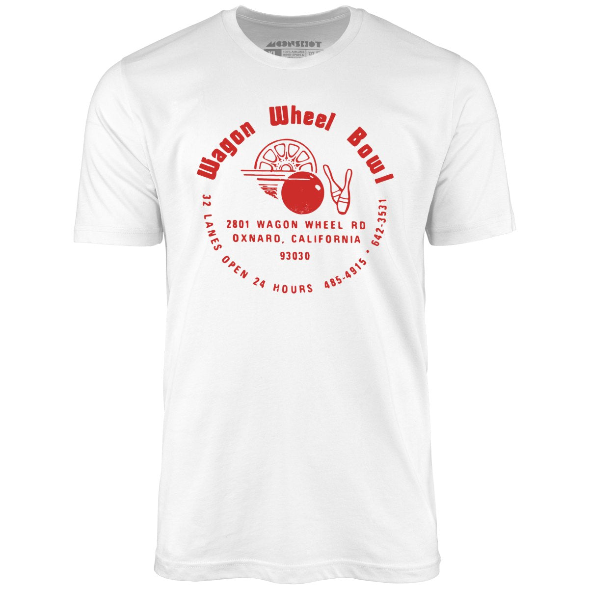 Wagon Wheel Bowl - Oxnard, CA - Vintage Bowling Alley - Unisex T-Shirt