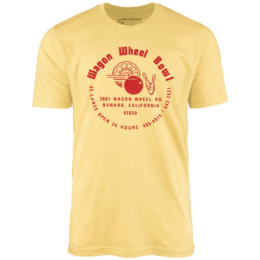 Wagon Wheel Bowl - Oxnard, CA - Vintage Bowling Alley - Unisex T-Shirt
