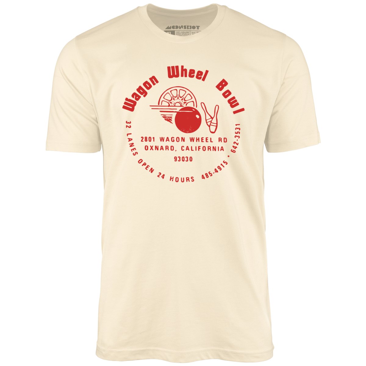 Wagon Wheel Bowl - Oxnard, CA - Vintage Bowling Alley - Unisex T-Shirt
